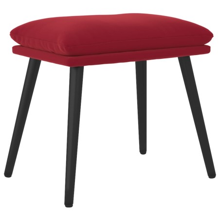 vidaXL Reposapiés de terciopelo rojo vino tinto 45x29,5x35 cm