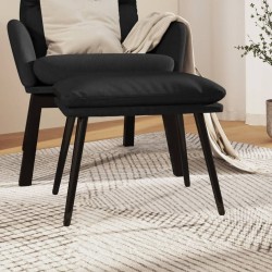 vidaXL Reposapiés cuero sintético brillante negro 45x29,5x35 cm