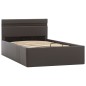 vidaXL Cama canapé hidráulica con LED cuero sintético gris 100x200 cm vidaXL Cama canapé hidráulica con LED cuero sintético gris 100x200 cm