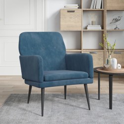 vidaXL Sillón de terciopelo azul 62x79x79 cm