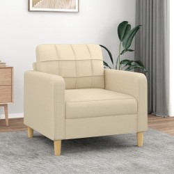 vidaXL Sillón de tela color crema 60 cm