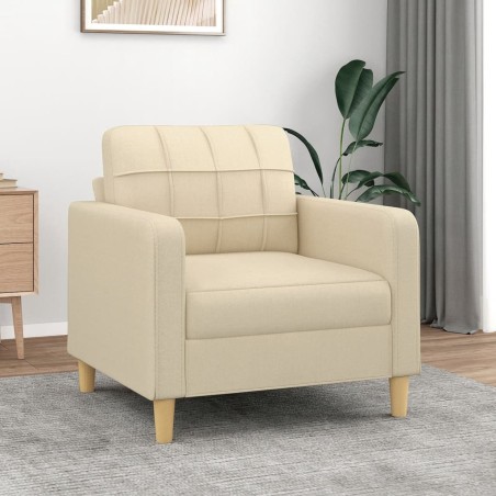 vidaXL Sillón de tela color crema 60 cm