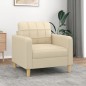 vidaXL Sillón de tela color crema 60 cm vidaXL Sillón de tela color crema 60 cm