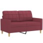 vidaXL Sofá de 2 plazas de tela rojo tinto 120 cm vidaXL Sofá de 2 plazas de tela rojo tinto 120 cm