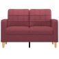 vidaXL Sofá de 2 plazas de tela rojo tinto 120 cm vidaXL Sofá de 2 plazas de tela rojo tinto 120 cm