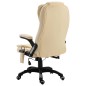 vidaXL Silla de oficina de masaje de cuero sintético color crema vidaXL Silla de oficina de masaje de cuero sintético color crema