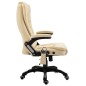 vidaXL Silla de oficina de masaje de cuero sintético color crema vidaXL Silla de oficina de masaje de cuero sintético color crema