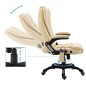vidaXL Silla de oficina de masaje de cuero sintético color crema vidaXL Silla de oficina de masaje de cuero sintético color crema