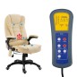 vidaXL Silla de oficina de masaje de cuero sintético color crema vidaXL Silla de oficina de masaje de cuero sintético color crema