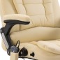 vidaXL Silla de oficina de masaje de cuero sintético color crema vidaXL Silla de oficina de masaje de cuero sintético color crema
