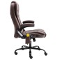 vidaXL Silla de oficina de masaje piel de ante sintética marrón oscuro vidaXL Silla de oficina de masaje piel de ante sintética marrón oscuro