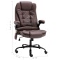 vidaXL Silla de oficina de masaje piel de ante sintética marrón oscuro vidaXL Silla de oficina de masaje piel de ante sintética marrón oscuro