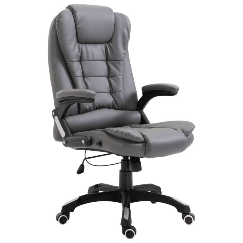vidaXL Silla de oficina de cuero sintético gris antracita vidaXL Silla de oficina de cuero sintético gris antracita