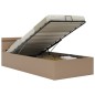 vidaXL Cama canapé hidráulica LED cuero sintético capuchino 90x200 cm vidaXL Cama canapé hidráulica LED cuero sintético capuchino 90x200 cm