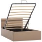 vidaXL Cama canapé hidráulica LED cuero sintético capuchino 90x200 cm vidaXL Cama canapé hidráulica LED cuero sintético capuchino 90x200 cm