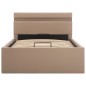vidaXL Cama canapé hidráulica LED cuero sintético capuchino 90x200 cm vidaXL Cama canapé hidráulica LED cuero sintético capuchino 90x200 cm