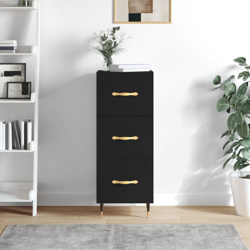 vidaXL Aparador de madera contrachapada negro 34,5x34x90 cm vidaXL Aparador de madera contrachapada negro 34,5x34x90 cm