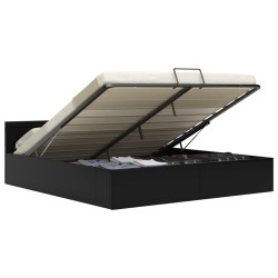 vidaXL Cama canapé hidráulica con LED cuero sintético negra 180x200 cm 