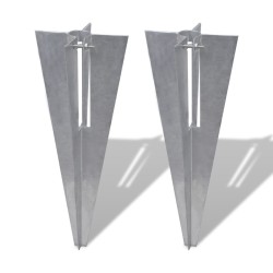 vidaXL Clavijas de postes de valla 2 unidades acero