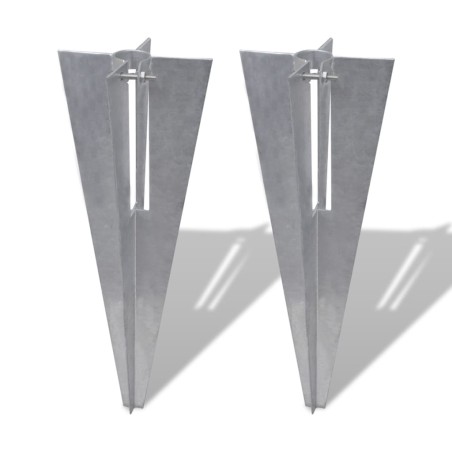 vidaXL Clavijas de postes de valla 2 unidades acero