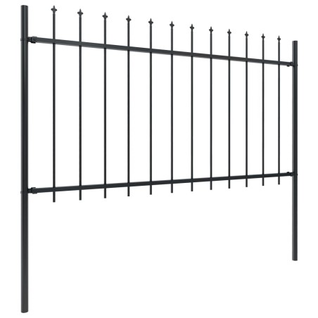 vidaXL Valla de jardín con puntas de lanza acero negro 6,8x1 m