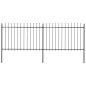 vidaXL Valla de jardín con puntas de lanza acero negro 3,4x1,2 m vidaXL Valla de jardín con puntas de lanza acero negro 3,4x1,2 m