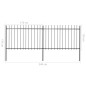 vidaXL Valla de jardín con puntas de lanza acero negro 3,4x1,2 m vidaXL Valla de jardín con puntas de lanza acero negro 3,4x1,2 m