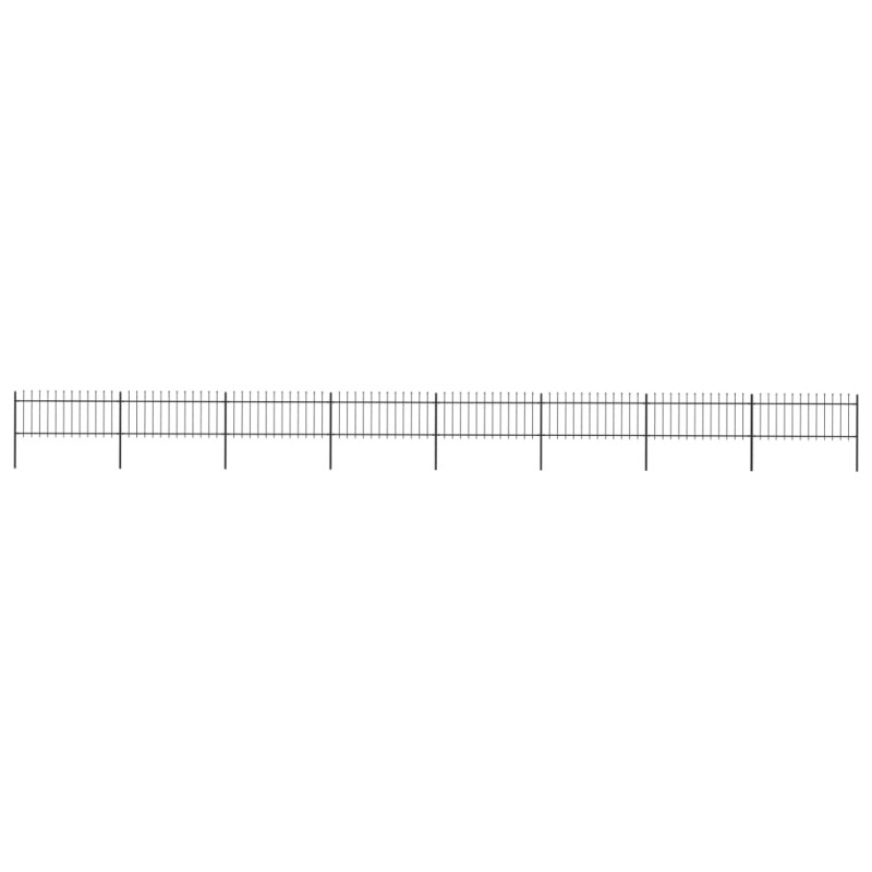 vidaXL Valla de jardín con puntas de lanza acero negro 13,6x0,8 m vidaXL Valla de jardín con puntas de lanza acero negro 13,6x0,8 m