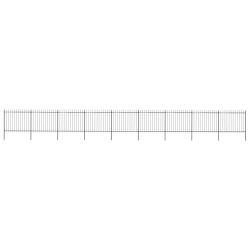 vidaXL Valla de jardín con puntas de lanza acero negro 15,3x1,5 m