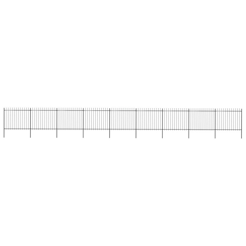 vidaXL Valla de jardín con puntas de lanza acero negro 15,3x1,5 m vidaXL Valla de jardín con puntas de lanza acero negro 15,3x1,5 m