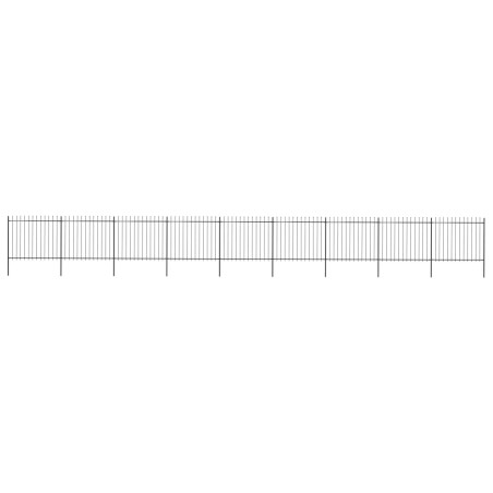 vidaXL Valla de jardín con puntas de lanza acero negro 15,3x1,5 m
