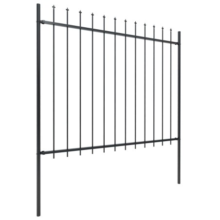 vidaXL Valla de jardín con puntas de lanza acero negro 15,3x1,5 m