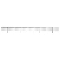 vidaXL Valla de jardín con puntas de lanza acero negro 15,3x1,2 m