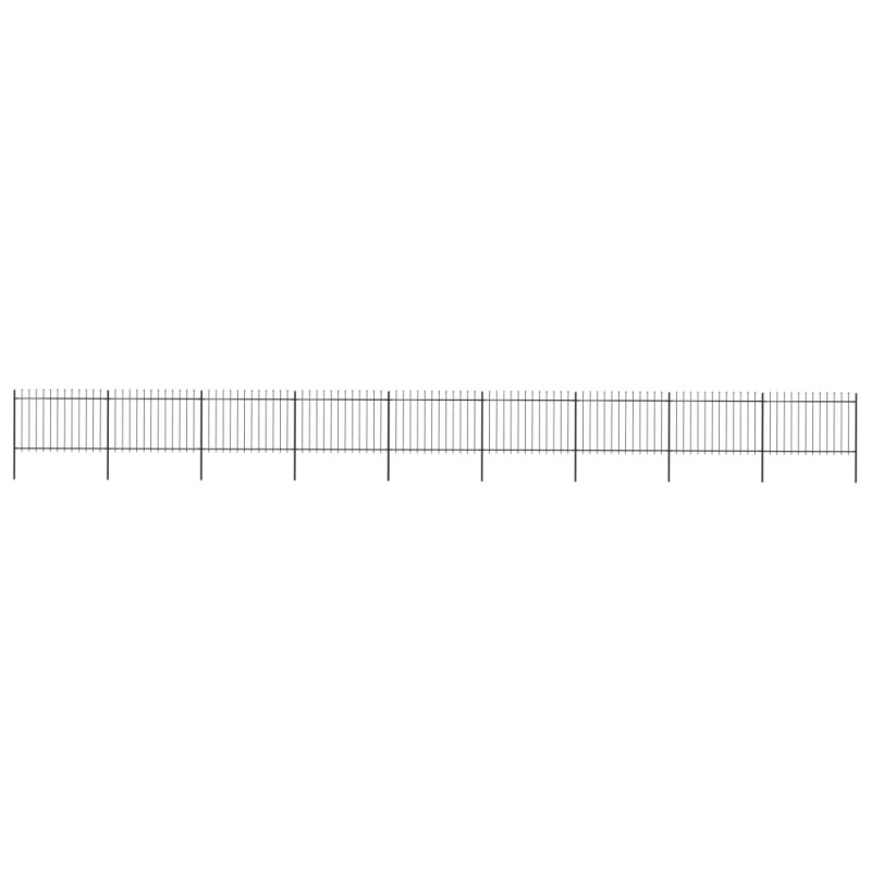 vidaXL Valla de jardín con puntas de lanza acero negro 15,3x1,2 m vidaXL Valla de jardín con puntas de lanza acero negro 15,3x1,2 m