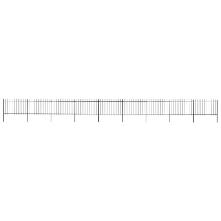 vidaXL Valla de jardín con puntas de lanza acero negro 15,3x1,2 m