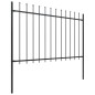 vidaXL Valla de jardín con puntas de lanza acero negro 15,3x1,2 m vidaXL Valla de jardín con puntas de lanza acero negro 15,3x1,2 m