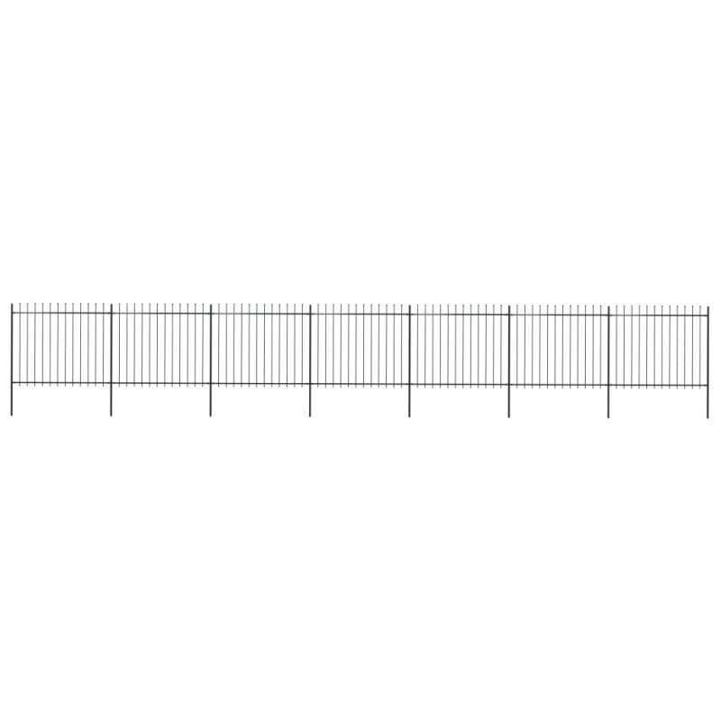 vidaXL Valla de jardín con puntas de lanza acero negro 11,9x1,5 m vidaXL Valla de jardín con puntas de lanza acero negro 11,9x1,5 m