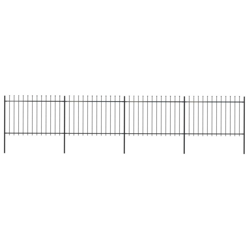vidaXL Valla de jardín con puntas de lanza acero negro 6,8x1,2 m vidaXL Valla de jardín con puntas de lanza acero negro 6,8x1,2 m