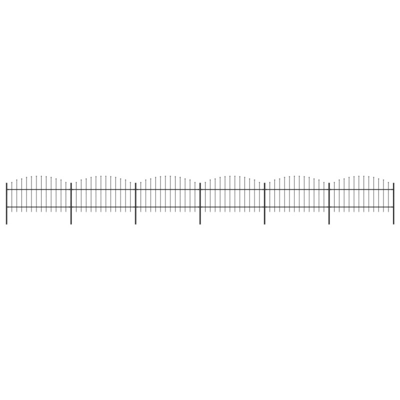 vidaXL Valla de jardín con puntas de lanza acero negro (1-1,25)x10,2 m vidaXL Valla de jardín con puntas de lanza acero negro (1-1,25)x10,2 m