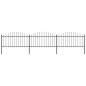 vidaXL Valla de jardín con puntas de lanza acero negro (1,25-1,5)x5,1m vidaXL Valla de jardín con puntas de lanza acero negro (1,25-1,5)x5,1m