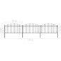 vidaXL Valla de jardín con puntas de lanza acero negro (1,25-1,5)x5,1m vidaXL Valla de jardín con puntas de lanza acero negro (1,25-1,5)x5,1m