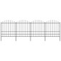 vidaXL Valla de jardín con puntas de lanza acero negro (1,75-2)x6,8 m