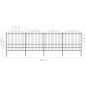 vidaXL Valla de jardín con puntas de lanza acero negro (1,75-2)x6,8 m