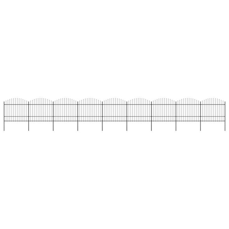 vidaXL Valla de jardín con punta de lanza acero negro (1,5-1,75)x15,3m vidaXL Valla de jardín con punta de lanza acero negro (1,5-1,75)x15,3m