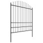 vidaXL Valla de jardín con puntas de lanza acero negro (1,75-2)x10,2 m vidaXL Valla de jardín con puntas de lanza acero negro (1,75-2)x10,2 m