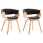 vidaXL Sillas de comedor 2 uds madera curvada y cuero sintético negro vidaXL Sillas de comedor 2 uds madera curvada y cuero sintético negro