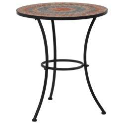vidaXL Set mesa y sillas bistró 3 piezas mosaico cerámica naranja/gris 