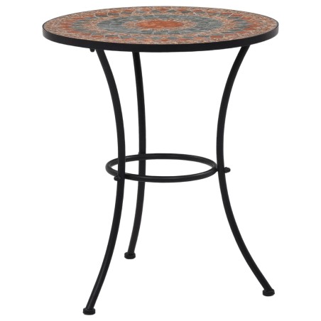vidaXL Set mesa y sillas bistró 3 piezas mosaico cerámica naranja/gris 