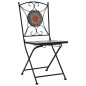 vidaXL Set mesa y sillas bistró 3 piezas mosaico cerámica naranja/gris vidaXL Set mesa y sillas bistró 3 piezas mosaico cerámica naranja/gris