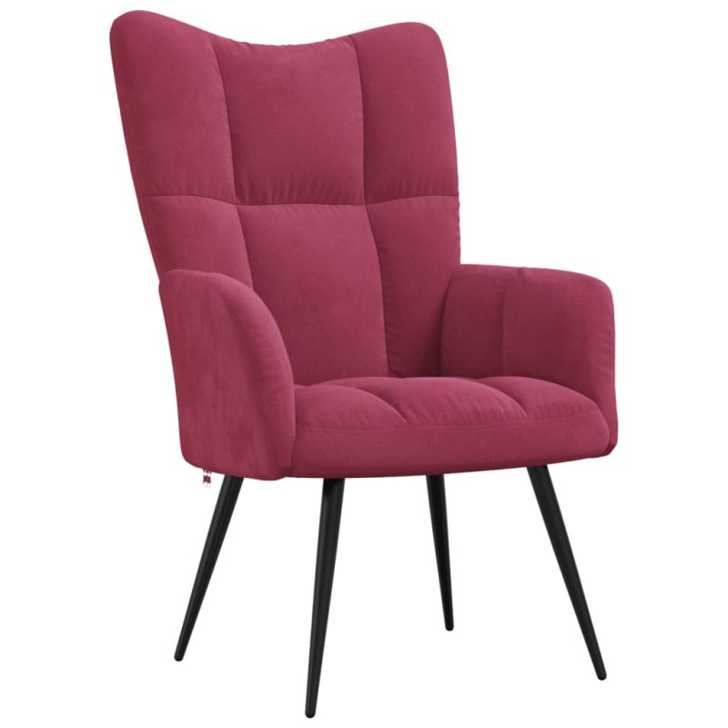 vidaXL Silla de relajación de terciopelo rojo vino tinto vidaXL Silla de relajación de terciopelo rojo vino tinto